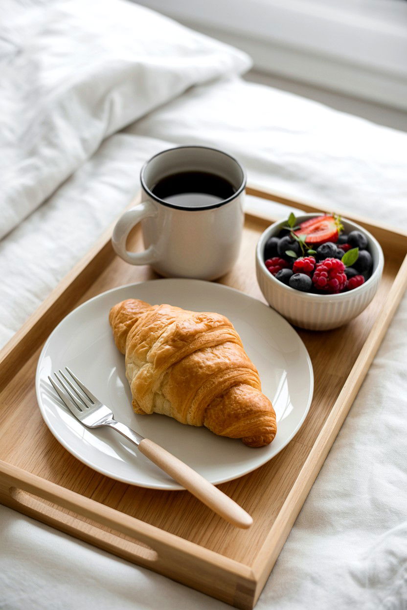 Simple Breakfast Tray - 25 Minimalist Valentine's Day Ideas