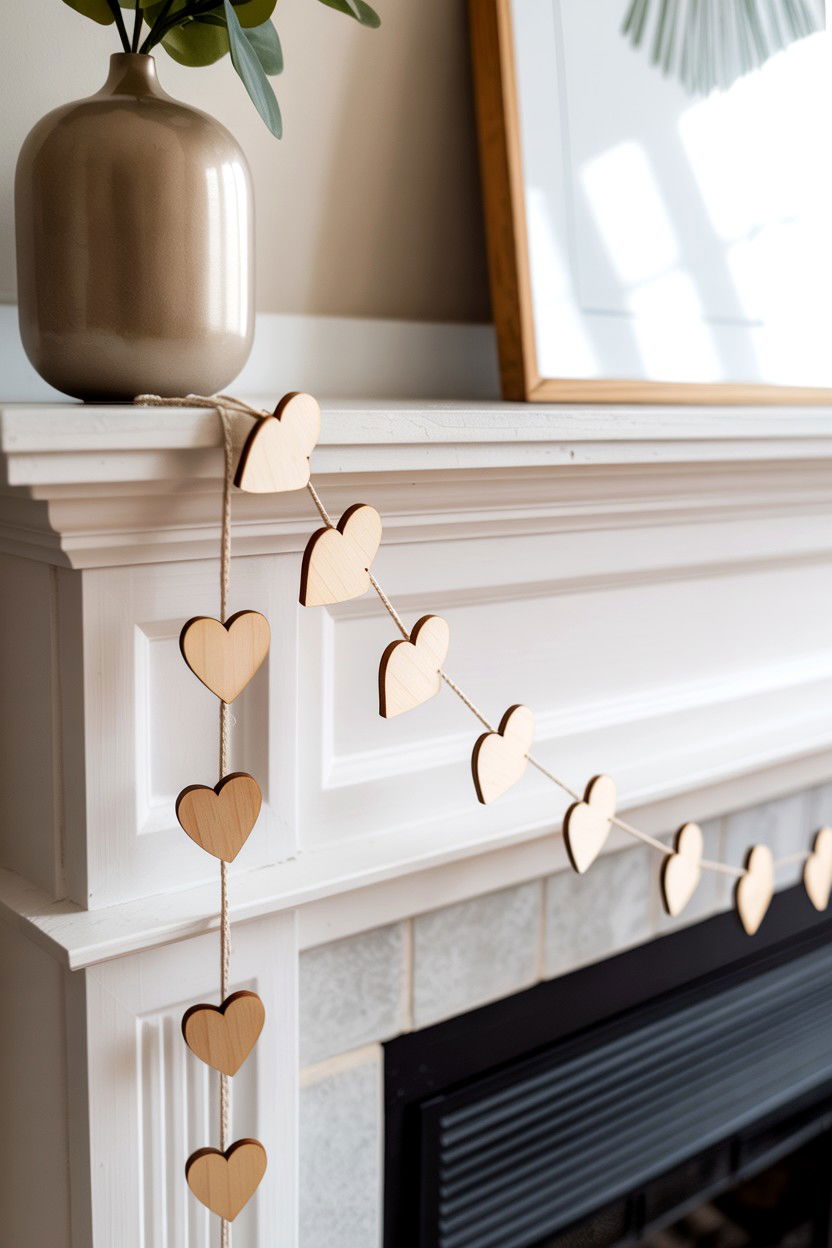 Simple Heart Garland - 25 Minimalist Valentine's Day Ideas
