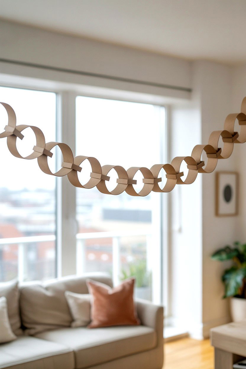 Simple Paper Heart Chain - 25 Minimalist Valentine's Day Decor Ideas