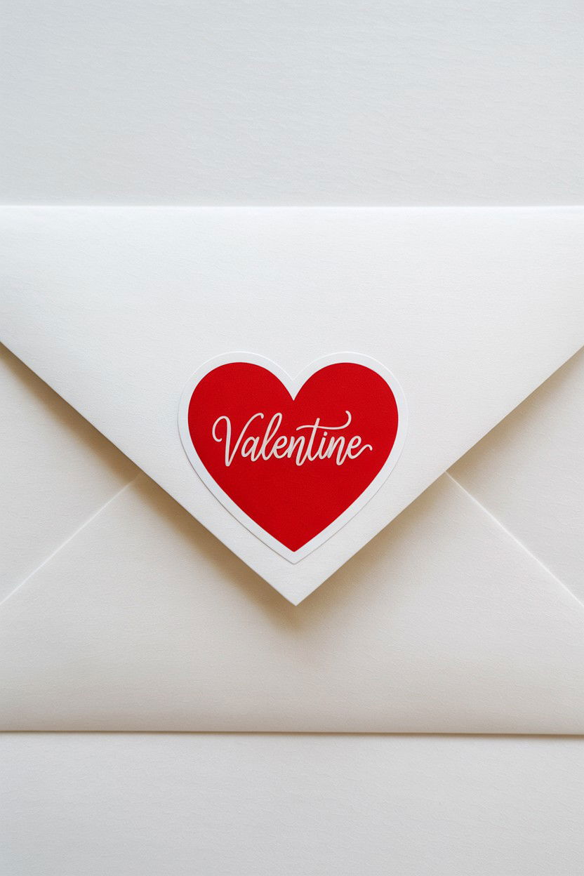 Simple White Valentine Envelope - 25 Valentine's Day Envelope Ideas