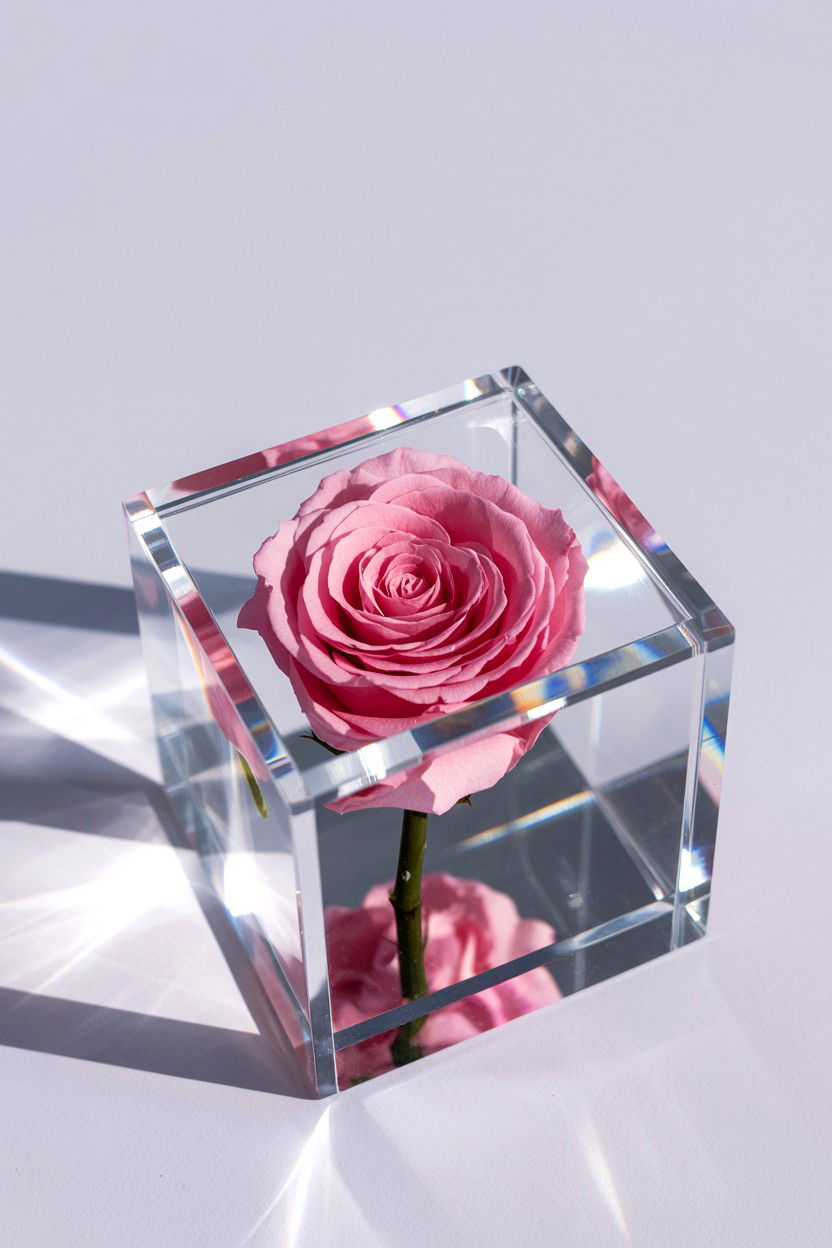 Single Rose Acrylic Case - 25 Valentine's Day Single Rose Ideas