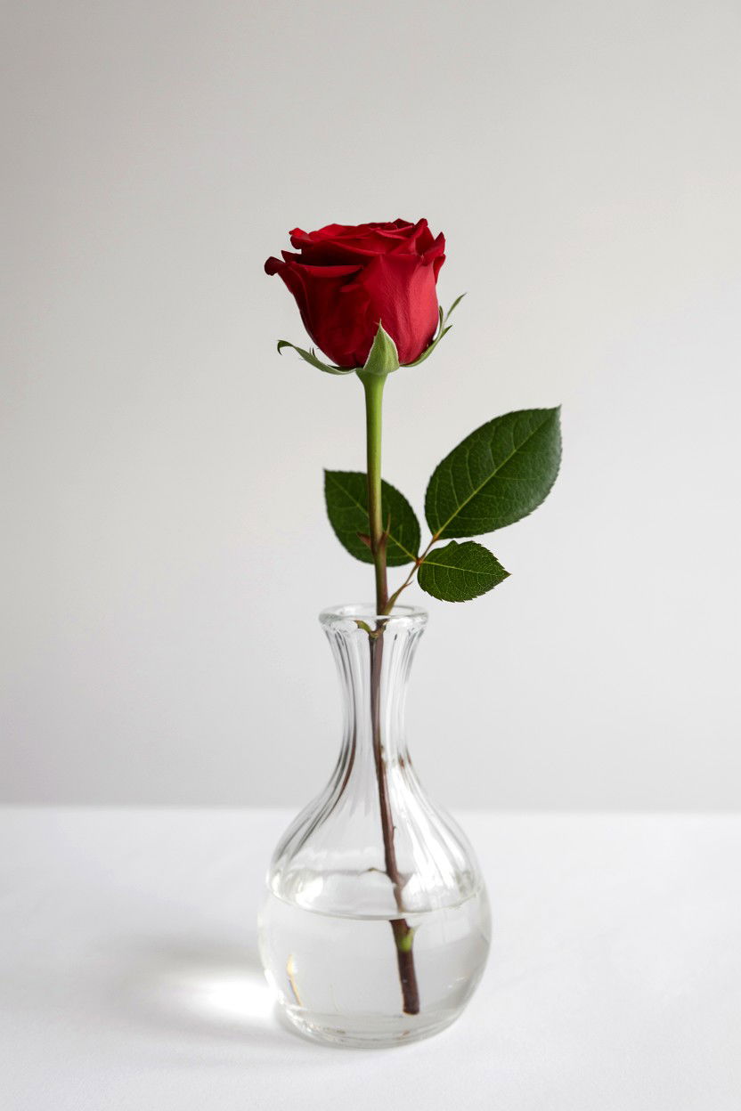 Single Rose Bud Vase - 25 Valentine's Day Single Rose Ideas