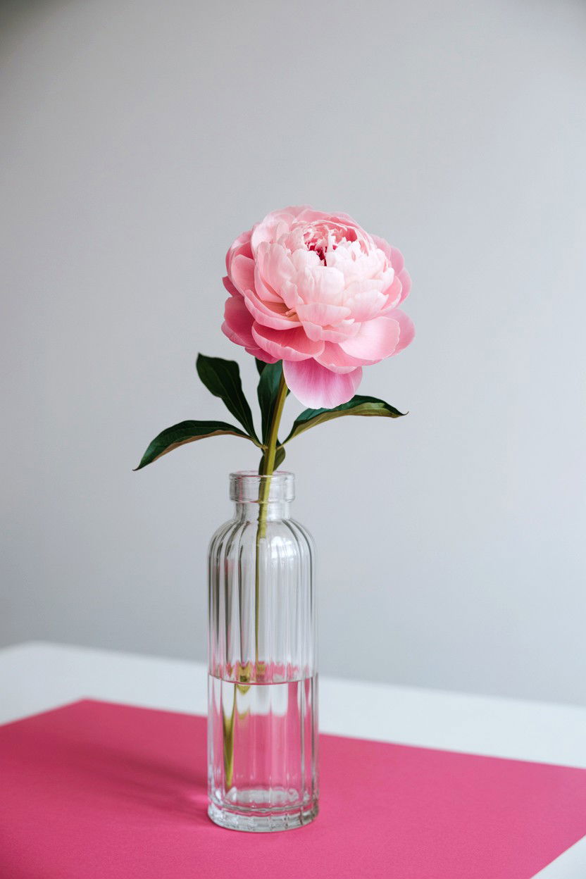 Single Stem Peony - 25 Valentine's Day Peony Arrangement Ideas