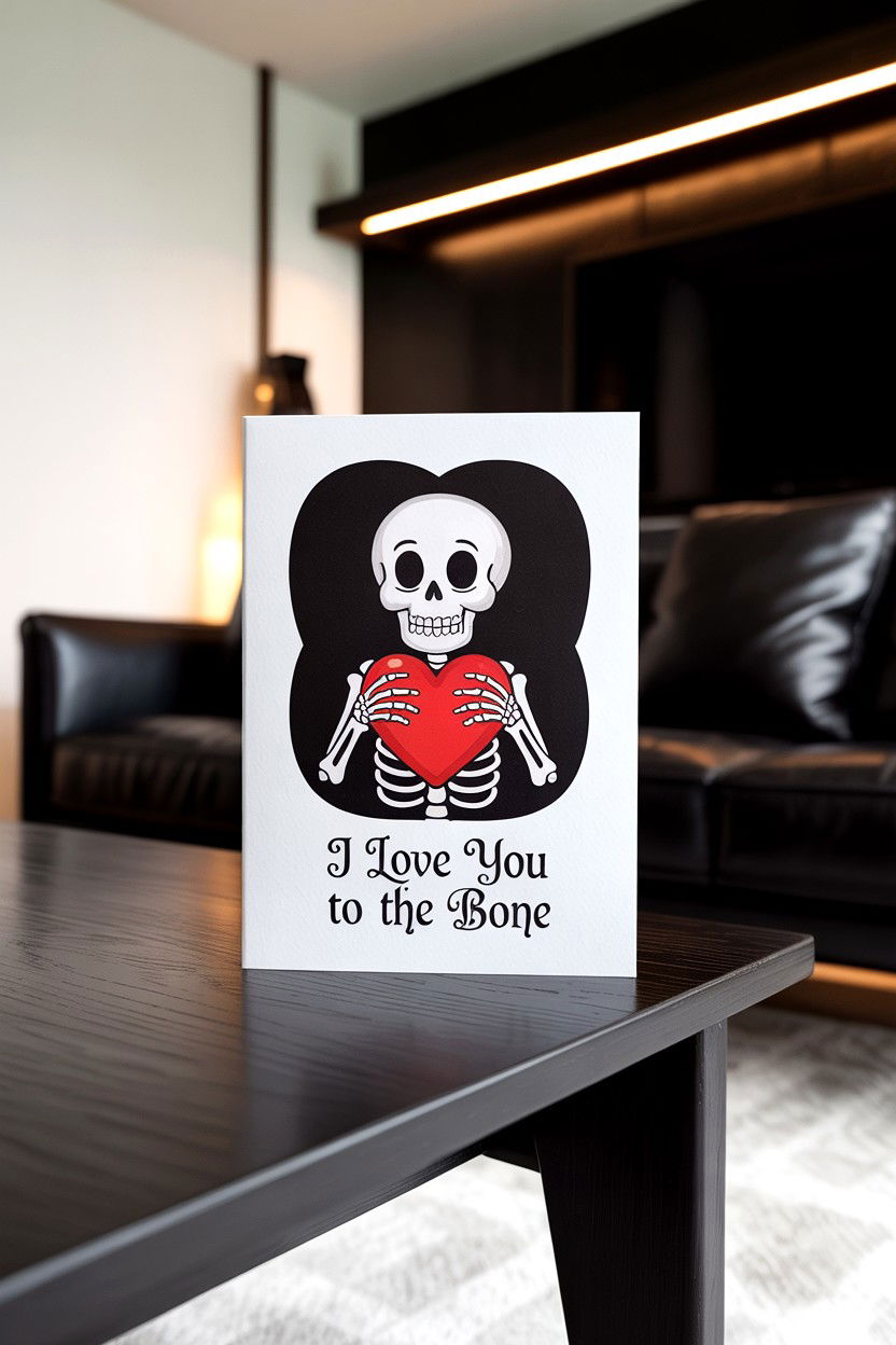 Skeleton Valentine Card - 25 Funny Valentine's Day Card Ideas