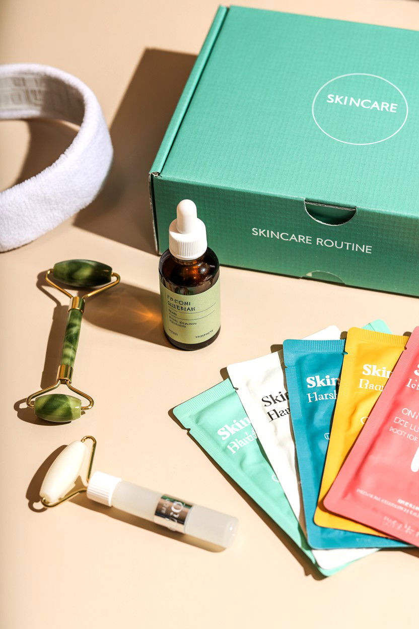 Skincare Routine Box - 25 Valentine's Day At Home Gift Basket Ideas