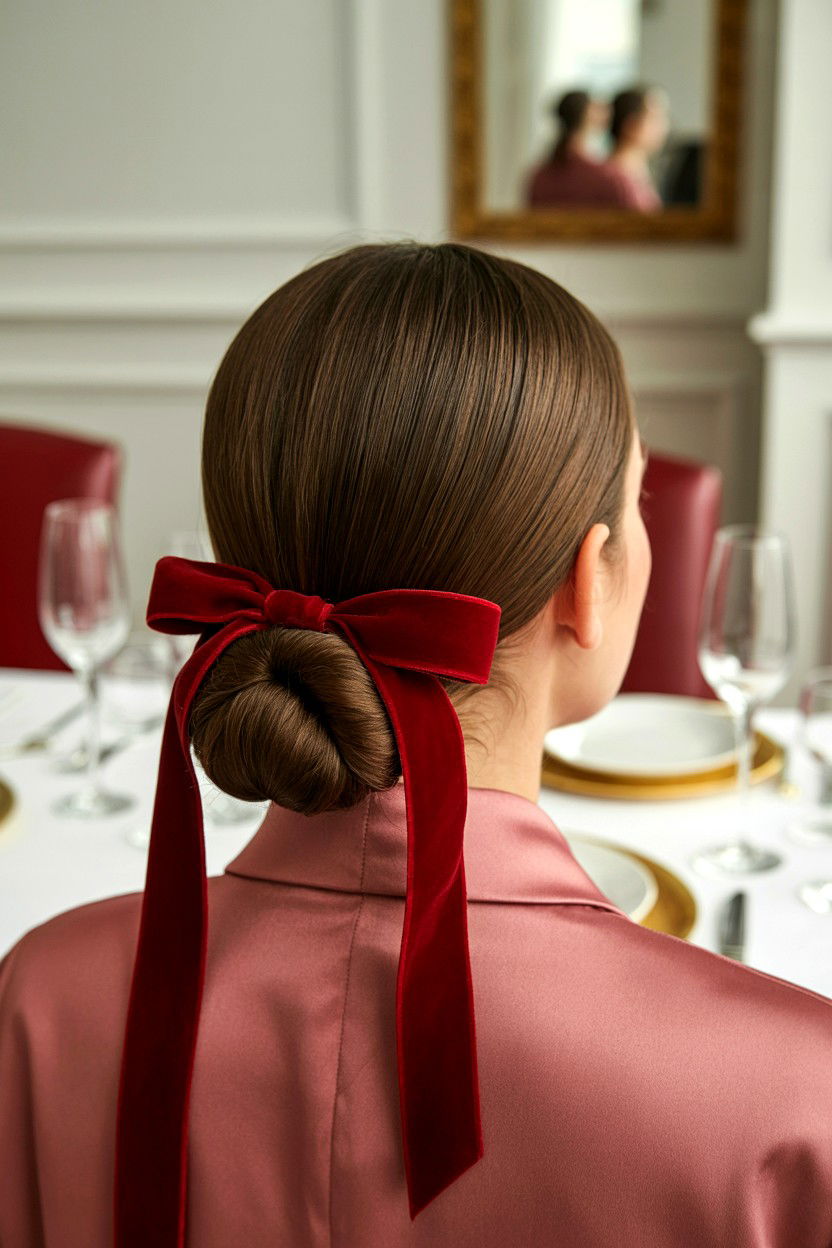 Sleek Low Bun - 25 Valentine's Day Natural Hair Ideas