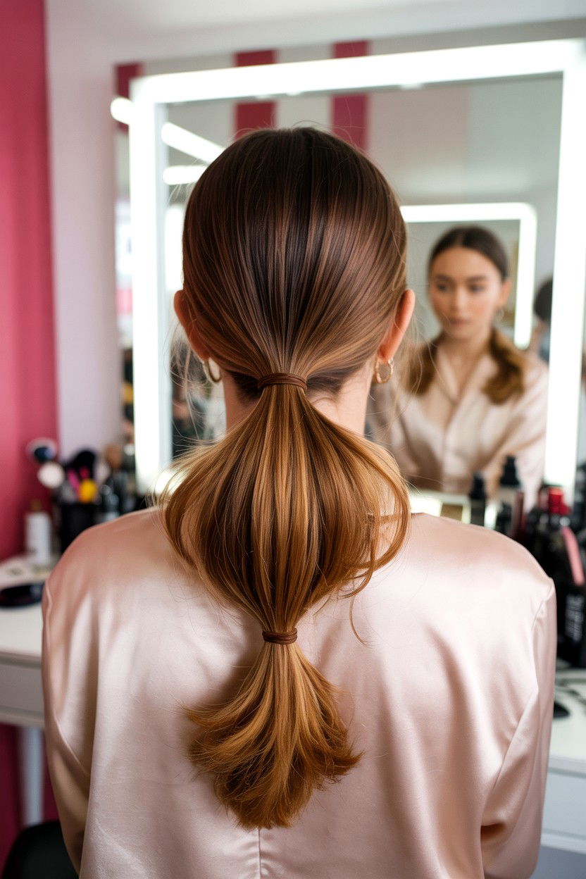 Sleek Ponytail With Face Framing Pieces - 25 Valentine's Day Sleek Ponytail Ideas
