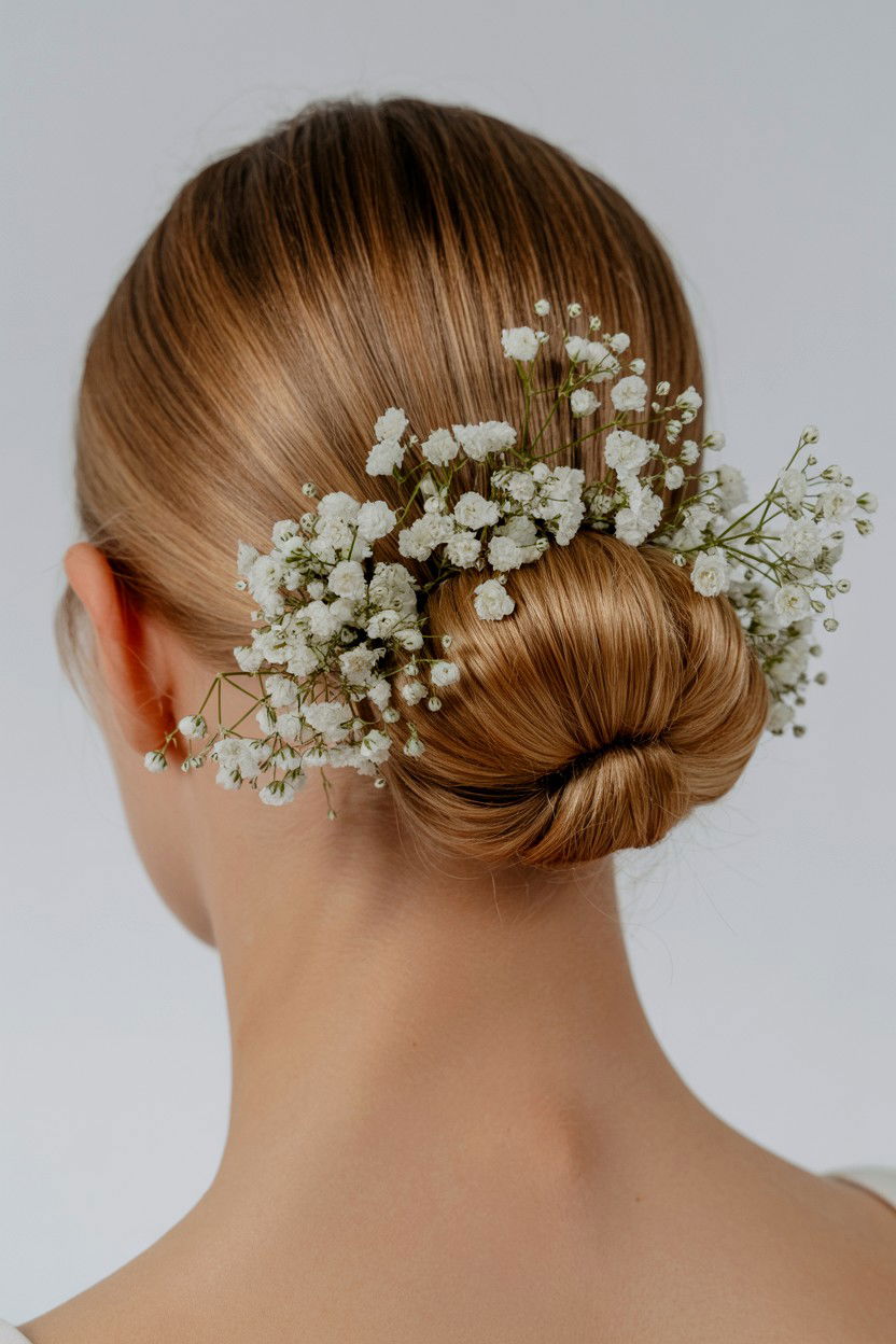 Slick back with flowers - 25 Valentine's Day Slicked Back Hair Ideas