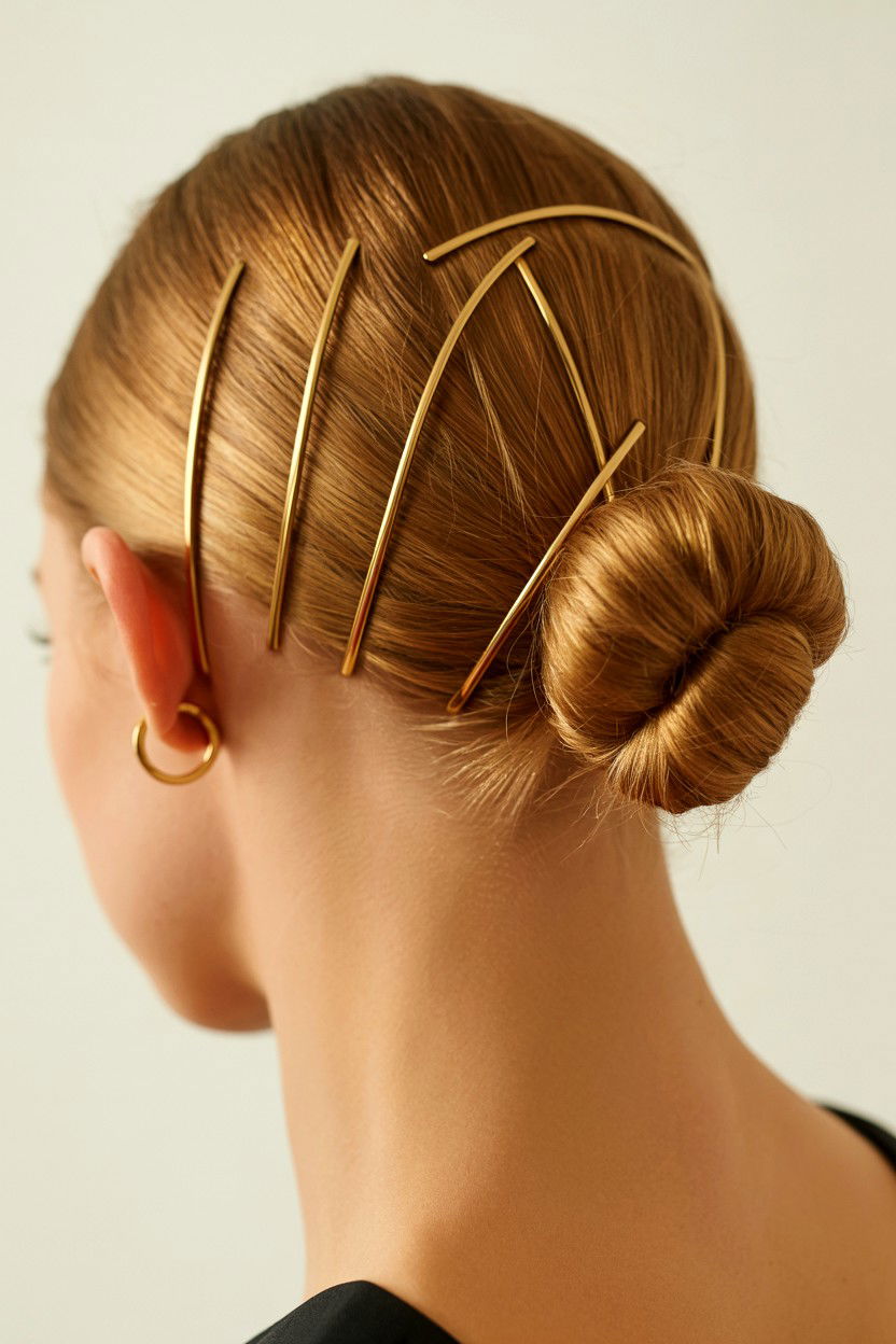 Slick back with gold accessories - 25 Valentine's Day Slicked Back Hair Ideas