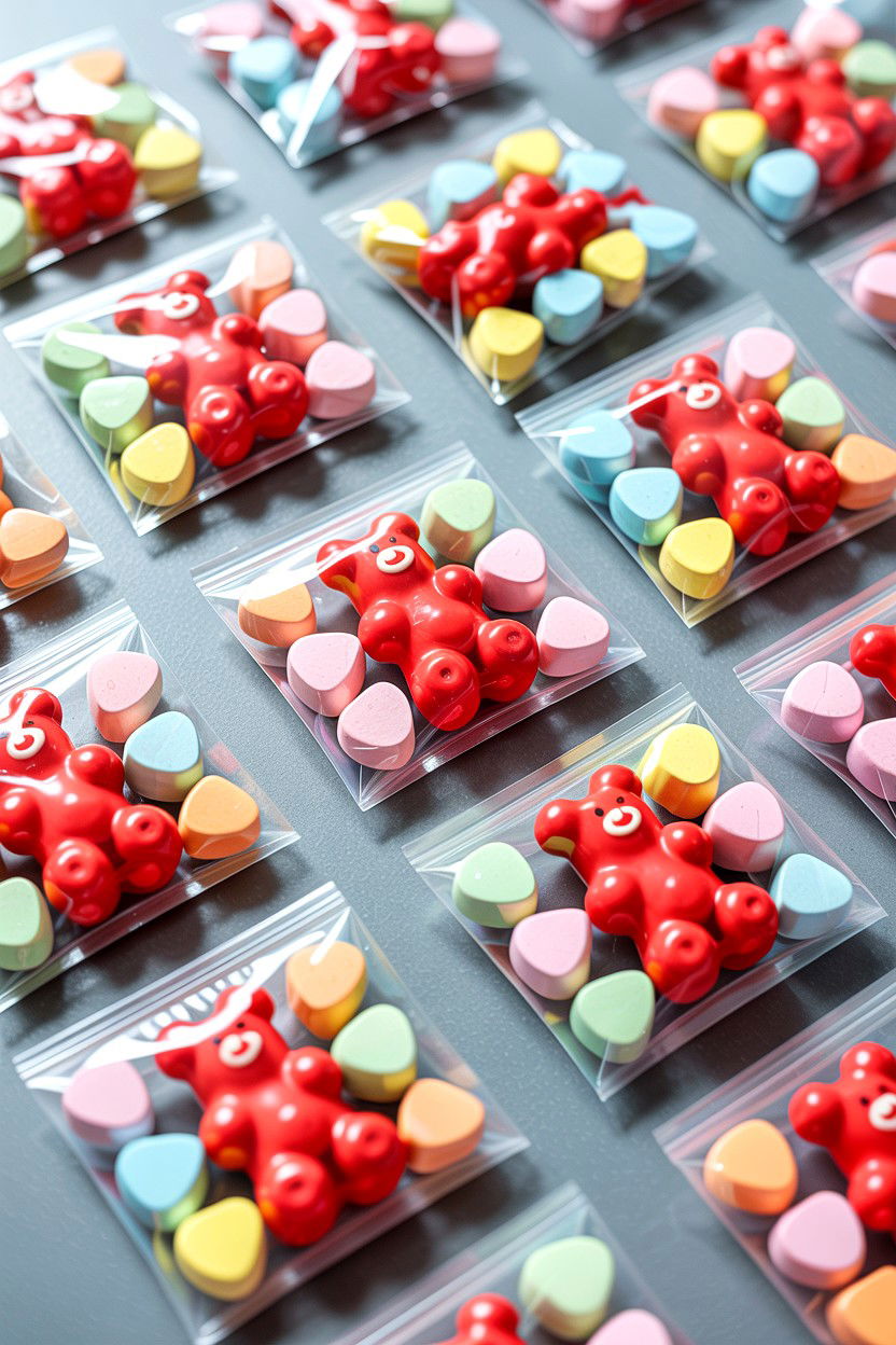 Small Candy Goodie Bags - 25 Valentine's Day Cellophane Bag Ideas