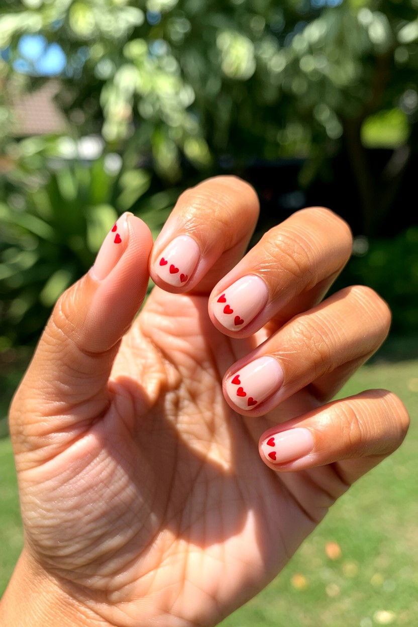 Small Heart Nails - 25 Short Valentine's Day Nail Ideas