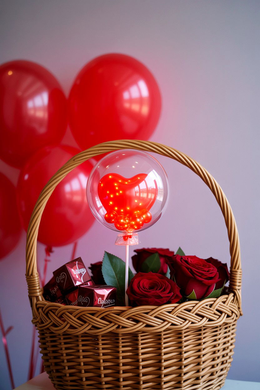 Small LED Balloon For Gift Basket - 25 Valentine's Day LED Balloon Ideas