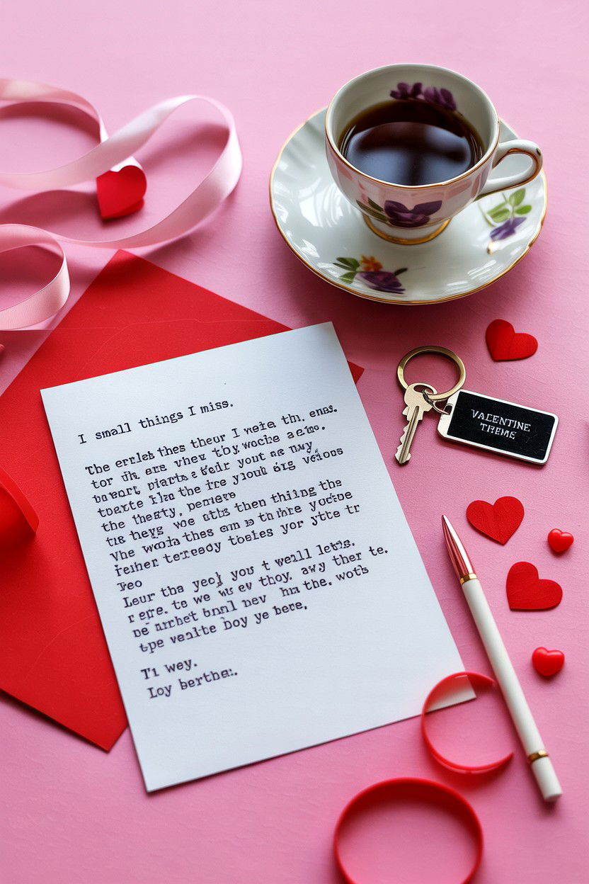 Small things I miss - 25 Long Distance Valentine's Day Letter Ideas
