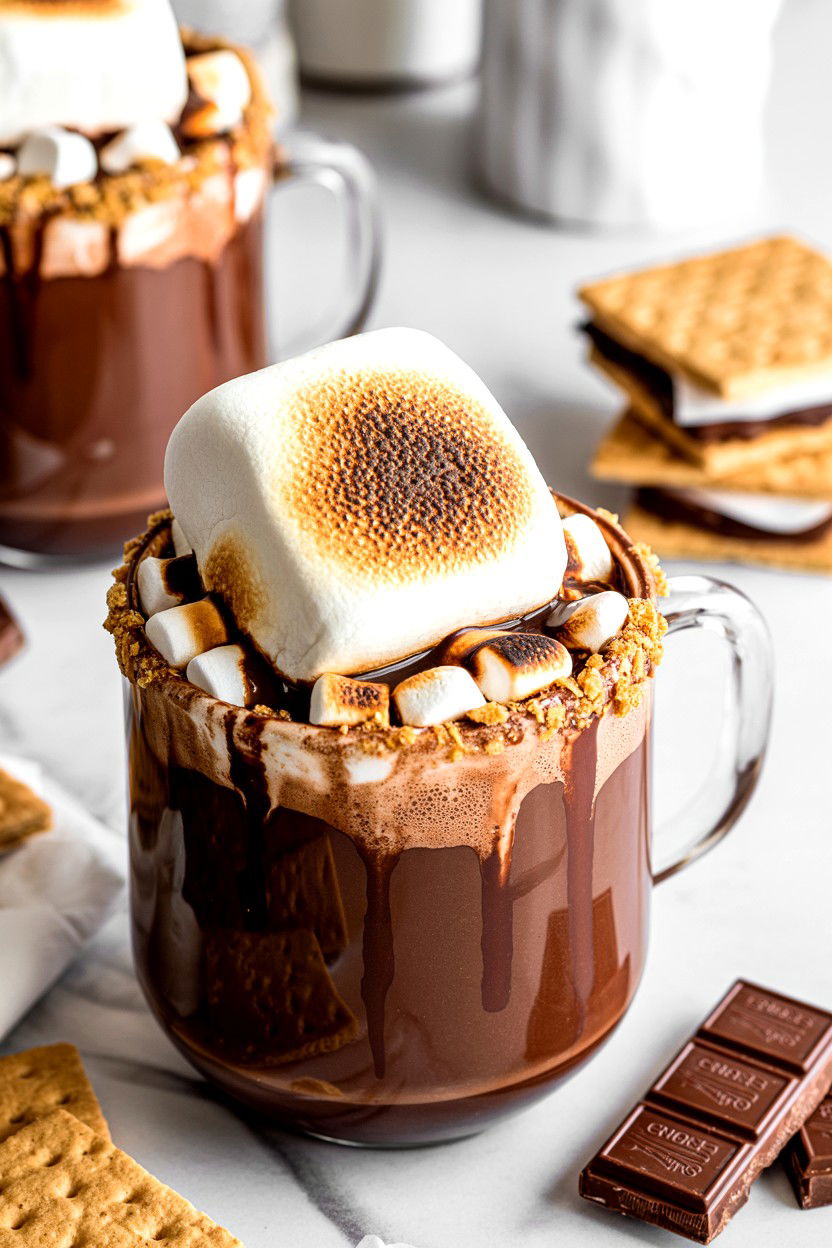 Smores Hot Chocolate - 25 Valentine's Day Hot Chocolate Recipes