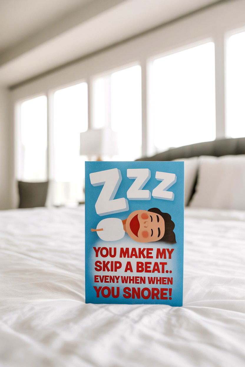 Snoring Valentine Card - 25 Funny Valentine's Day Card Ideas