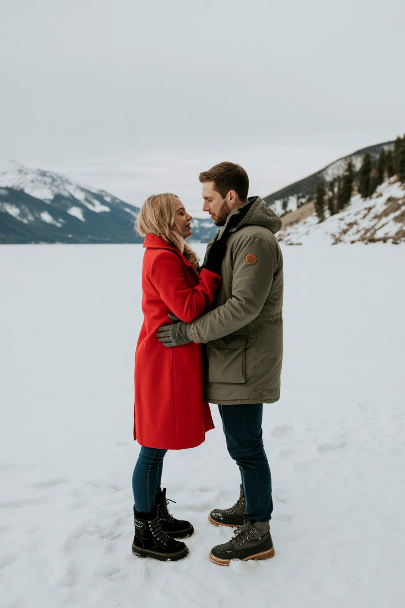 Snowy Engagement Photos - 25 Valentine's Day Engagement Photo Ideas