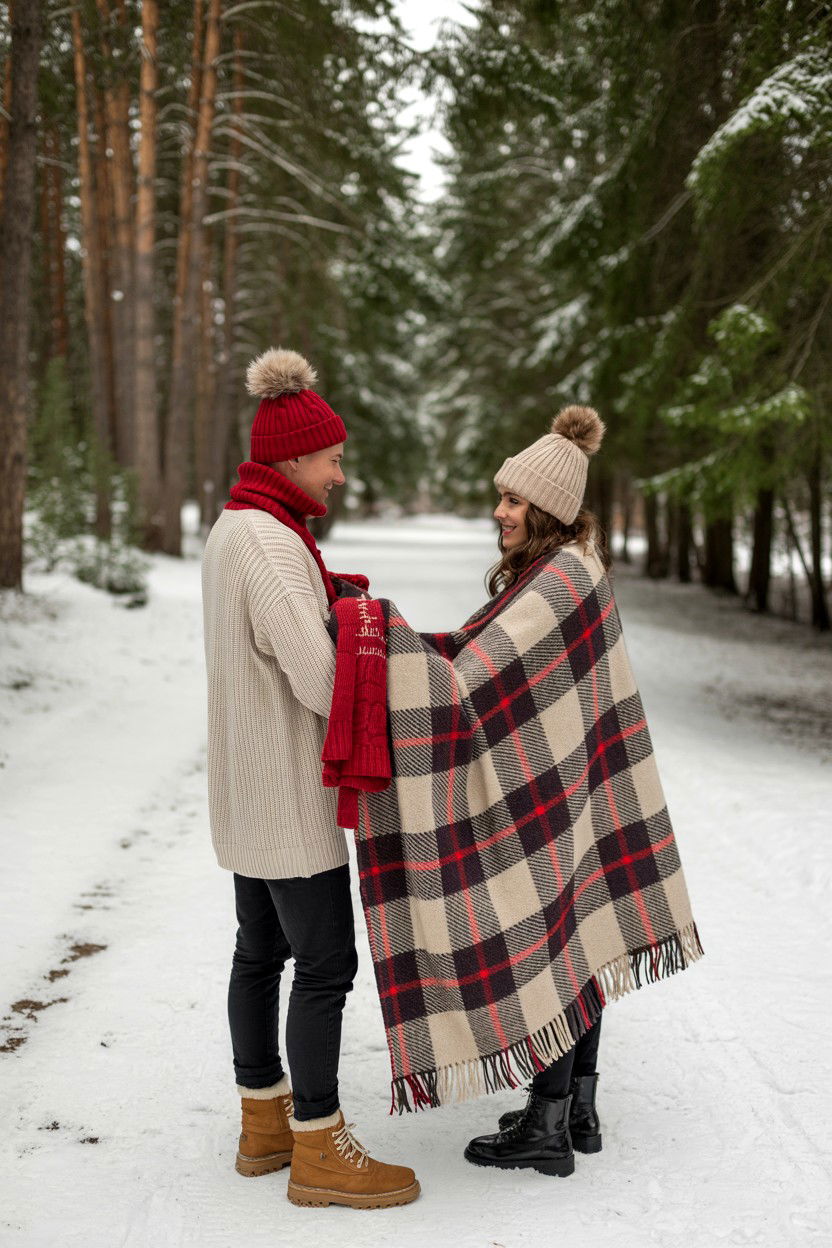 Snowy Forest Path - 25 Valentine's Day Outdoor Photo Ideas
