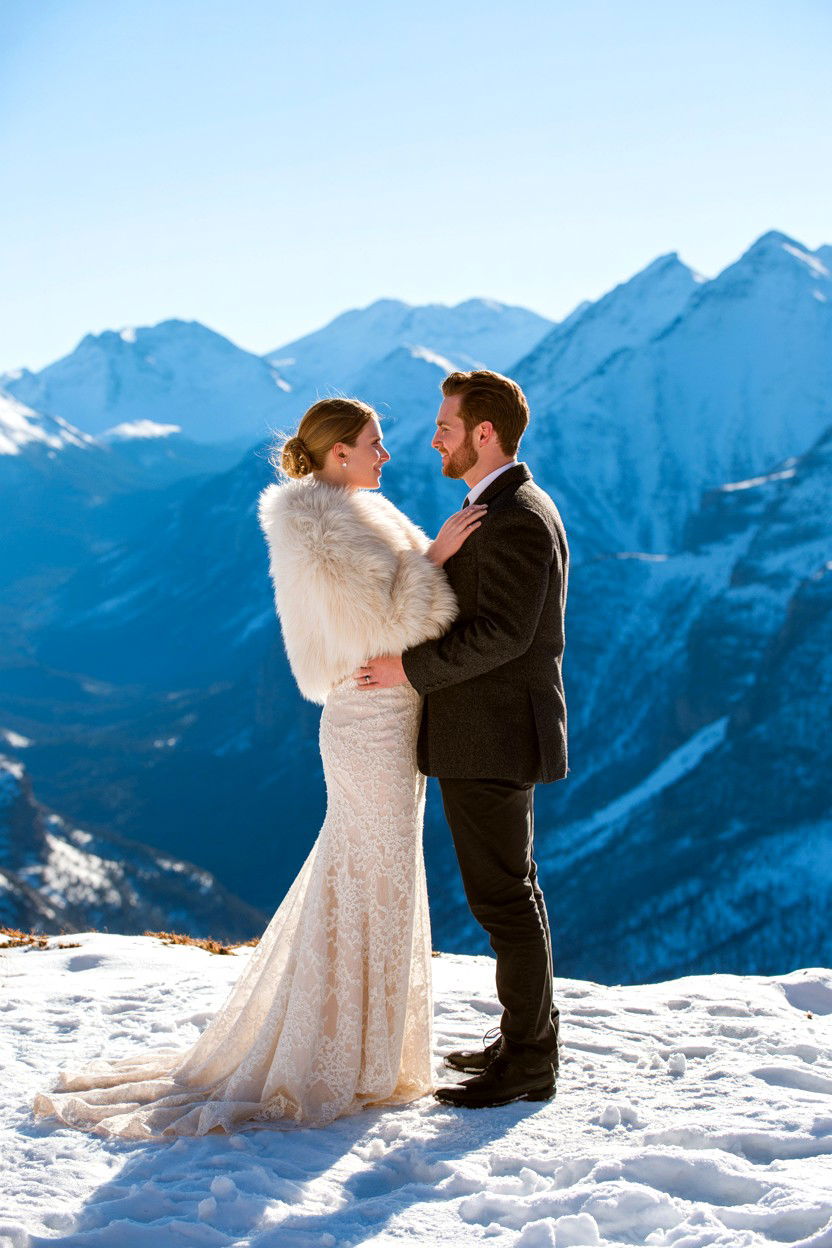 Snowy Mountain Elopement - 25 Valentine's Day Elopement Ideas