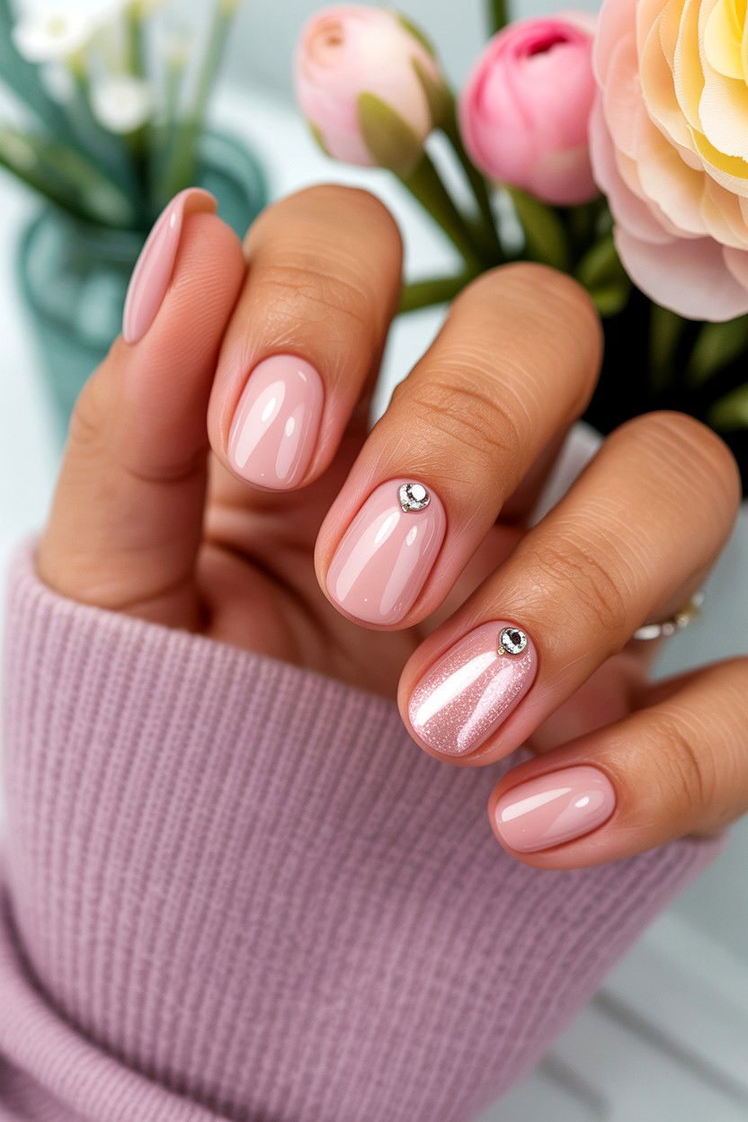Soft Blush Nails - 25 Abstract Valentine's Day Nail Ideas