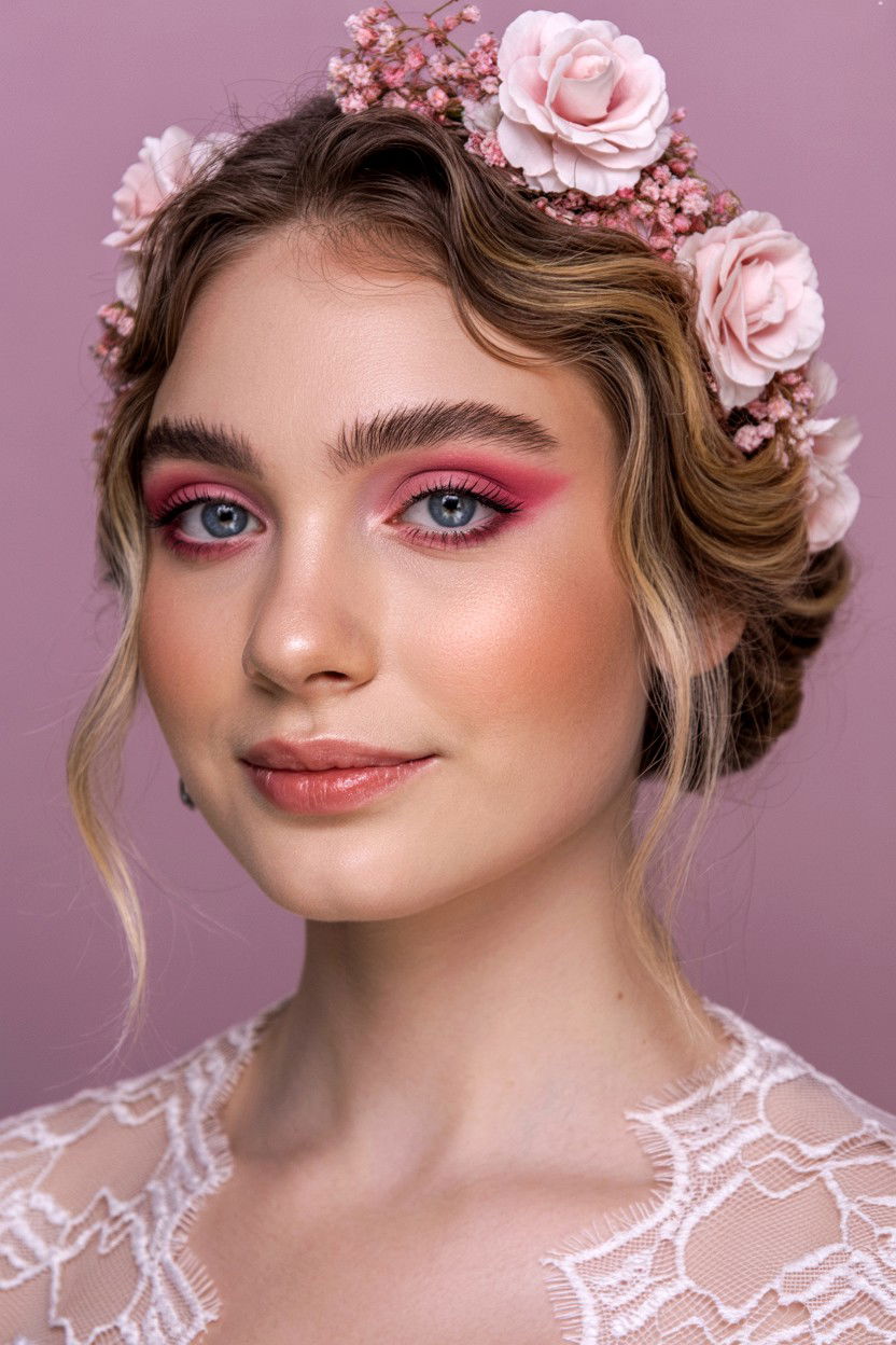 Soft Pink Eyeshadow - 25 Valentine's Day Makeup for Blue Eyes