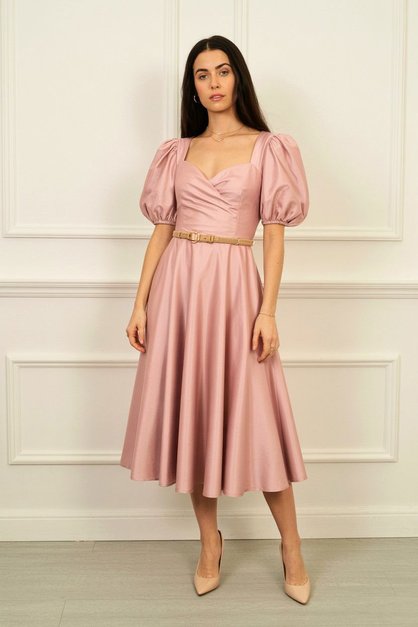 Soft Pink Midi Dress - 25 Valentine's Day Blush Looks
