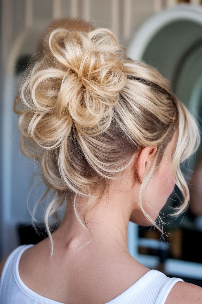 Soft Romantic Messy Bun - 25 Valentine's Day Messy Bun Ideas