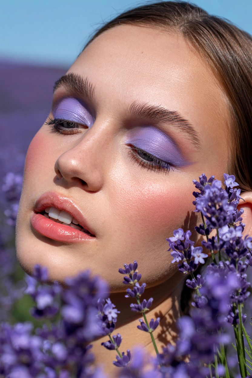 Soft lilac makeup - 25 Dewy Valentine's Day Makeup Looks