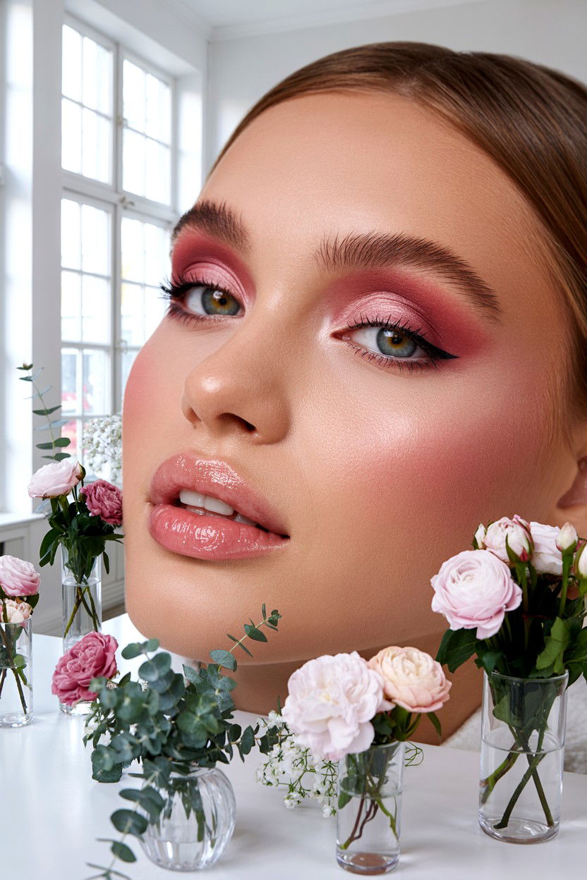 Soft rose makeup - 25 Dewy Valentine's Day Makeup Looks