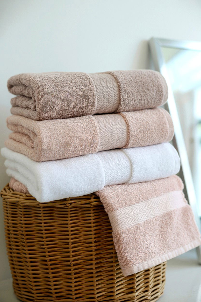 Soft towel display - 25 Valentine's Day Candle Lit Bath Ideas