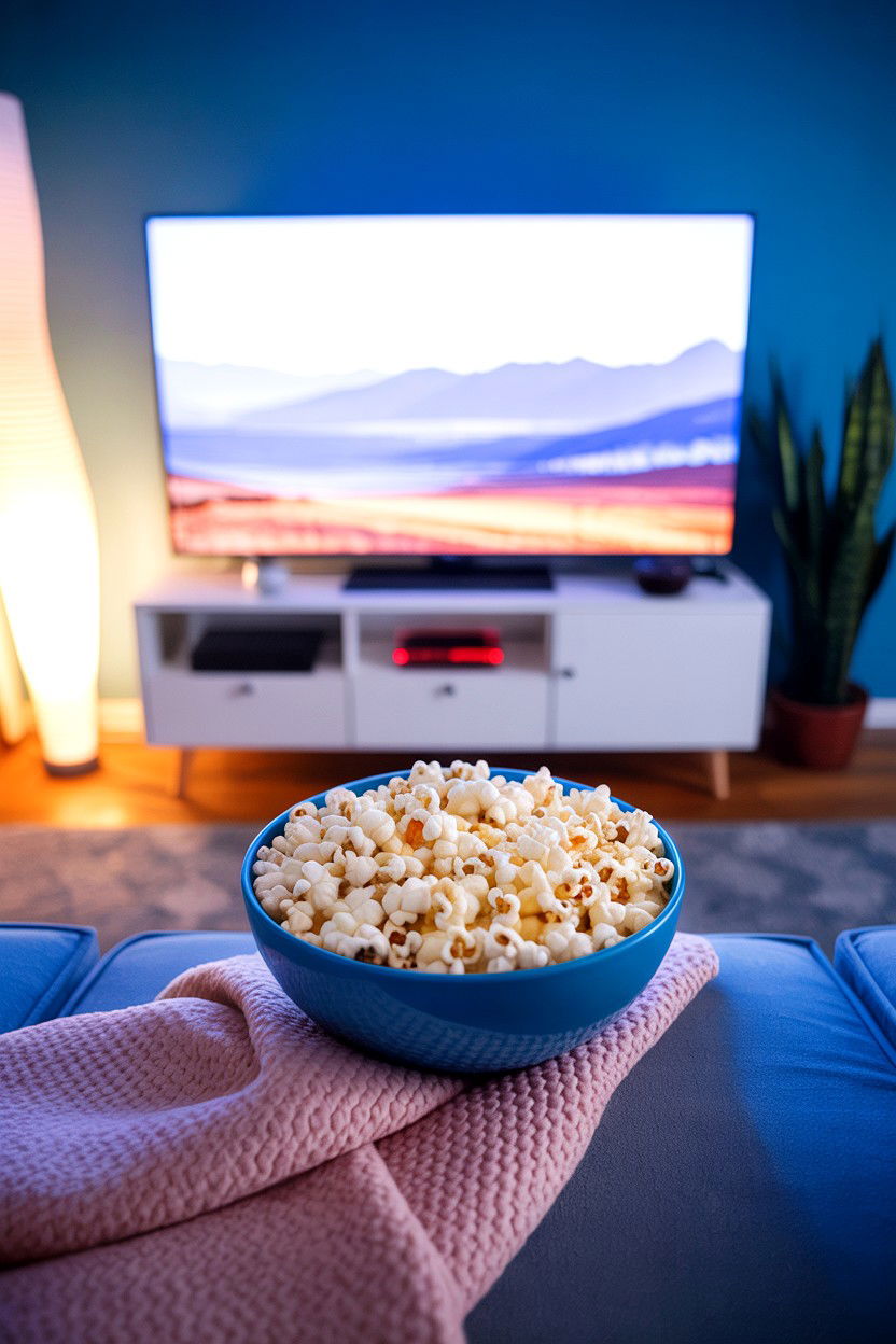 Solo movie night setup - 25 Valentine's Day Mental Health Ideas