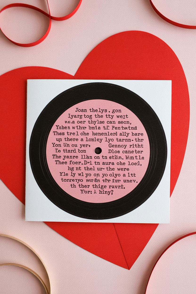 Song lyric valentine card - 25 Sentimental Valentine's Day Card Ideas