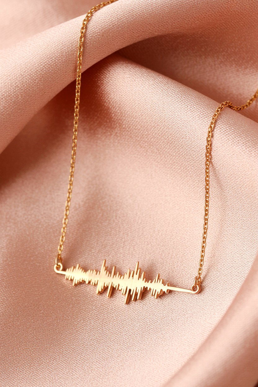 Sound Wave Jewelry Necklace - 25 Valentine's Day Sound Wave Art Ideas