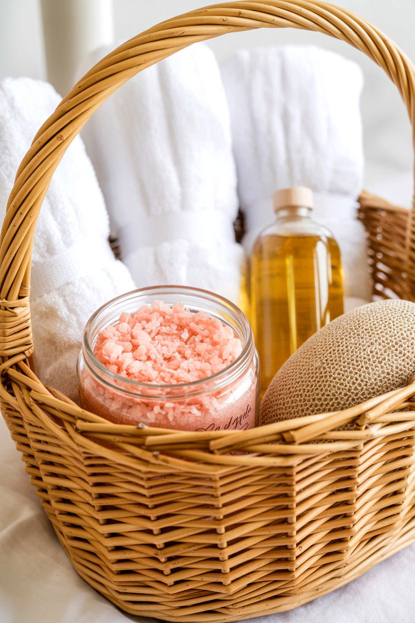 Spa Day Gift Basket - 25 Valentine's Day Self Care Gift Basket Ideas