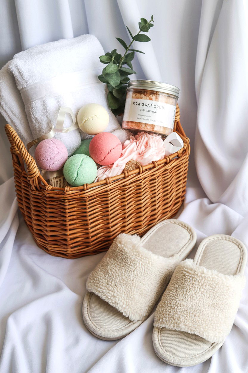 Spa Gift Basket - 25 Valentine's Day Cozy Gift Basket Ideas