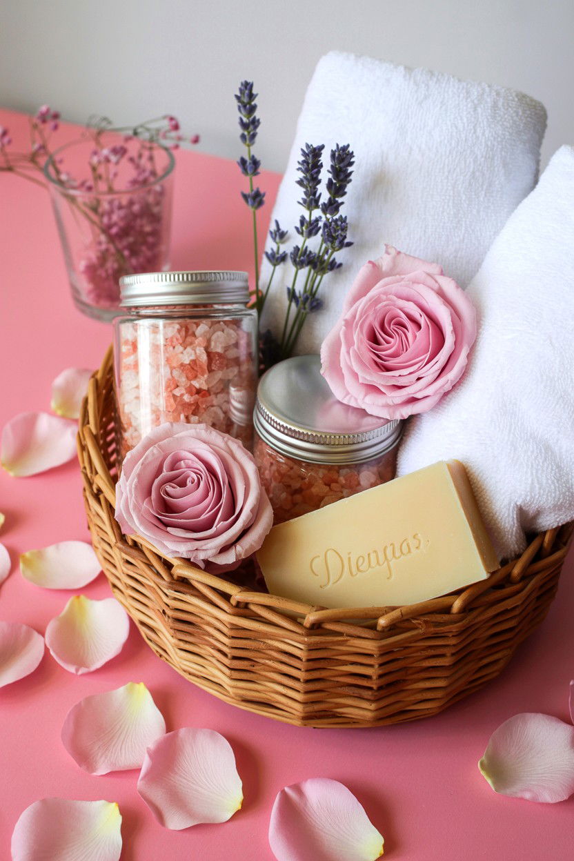 Spa Gift Basket - 25 Valentine's Day Gift Basket Ideas for Her