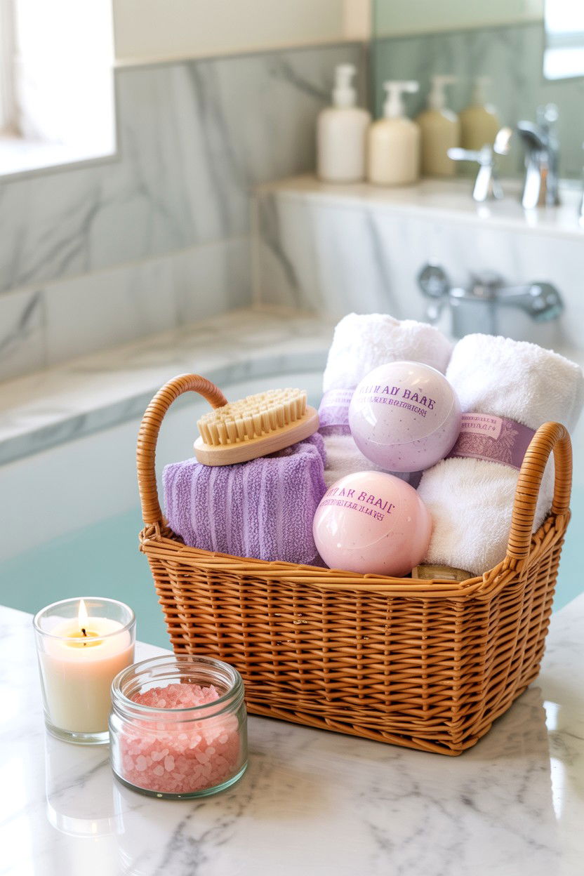 Spa day gift basket - 25 Budget Valentine's Day Gift Basket Ideas
