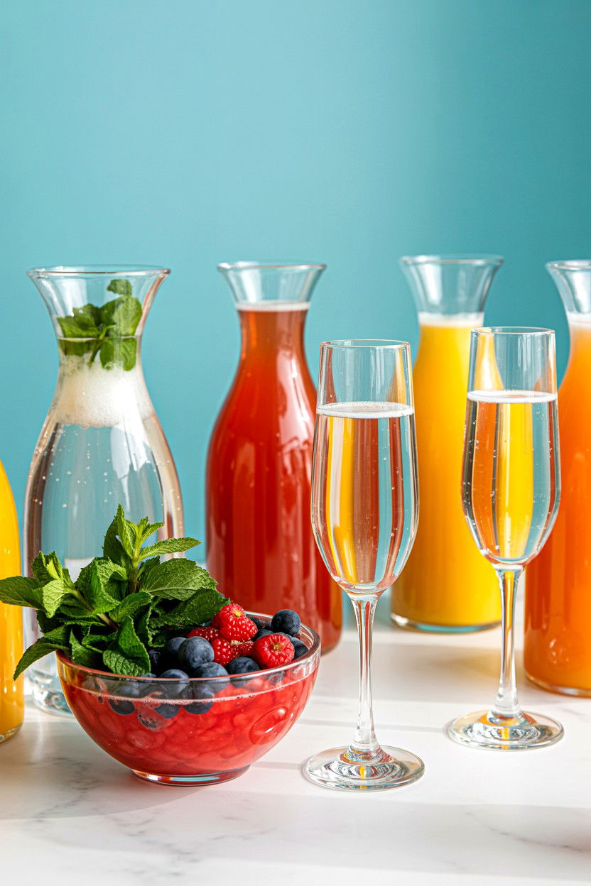 Sparkling Juice Bar - 25 Valentine's Day Buffet Table Ideas