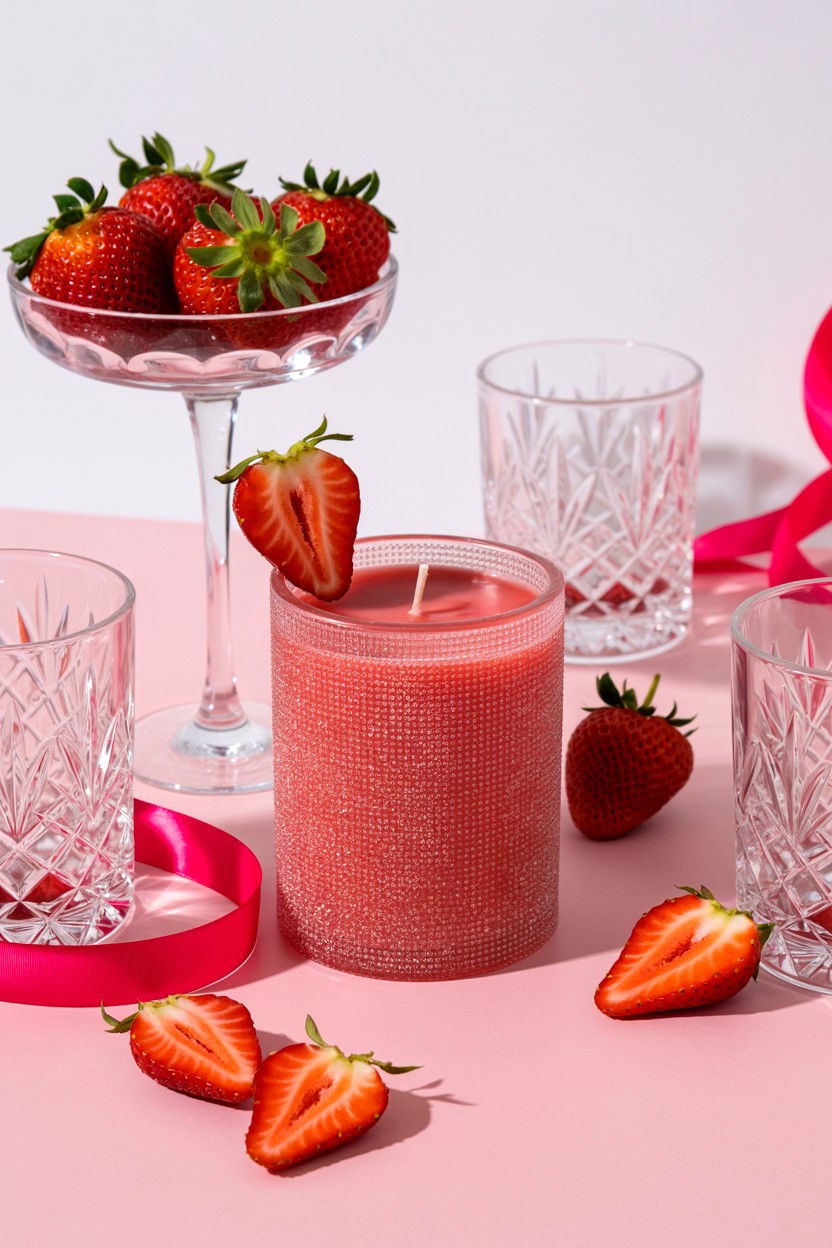 Sparkling Strawberry Scented Candle - 25 Valentine's Day Scented Candle Ideas