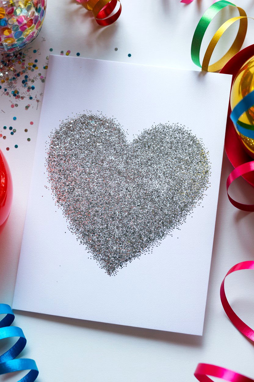 Sparkly Glitter Card - 25 Elegant Valentine's Day Card Ideas