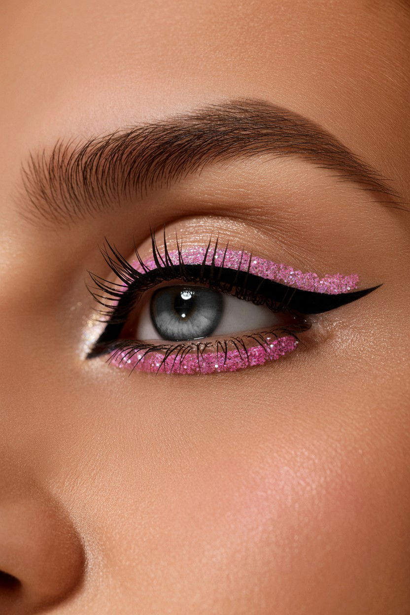 Sparkly Lower Lash - 25 Valentine's Day Doe Eye Makeup
