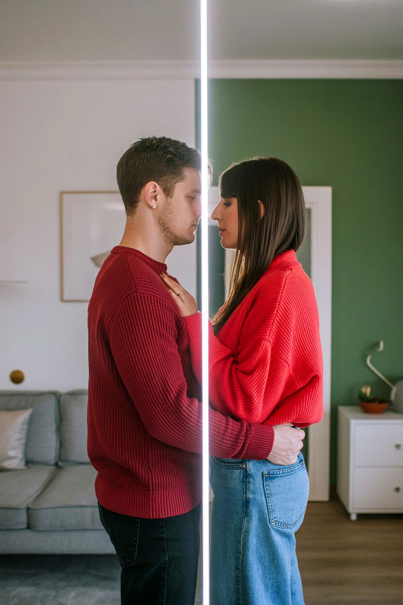 Split Screen Couple Photo - 25 Long Distance Valentine's Day Photo Ideas