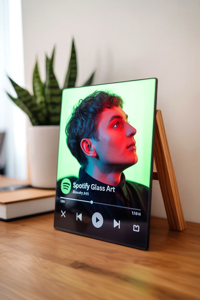 Spotify Glass Art - 25 Valentine's Day Custom Spotify Ideas