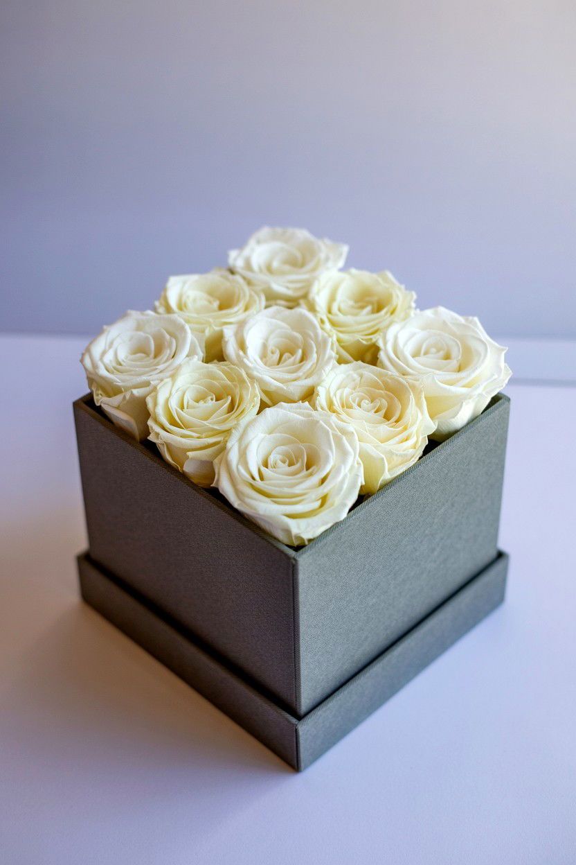 Square Infinity Rose Box - 25 Valentine's Day Infinity Rose Ideas