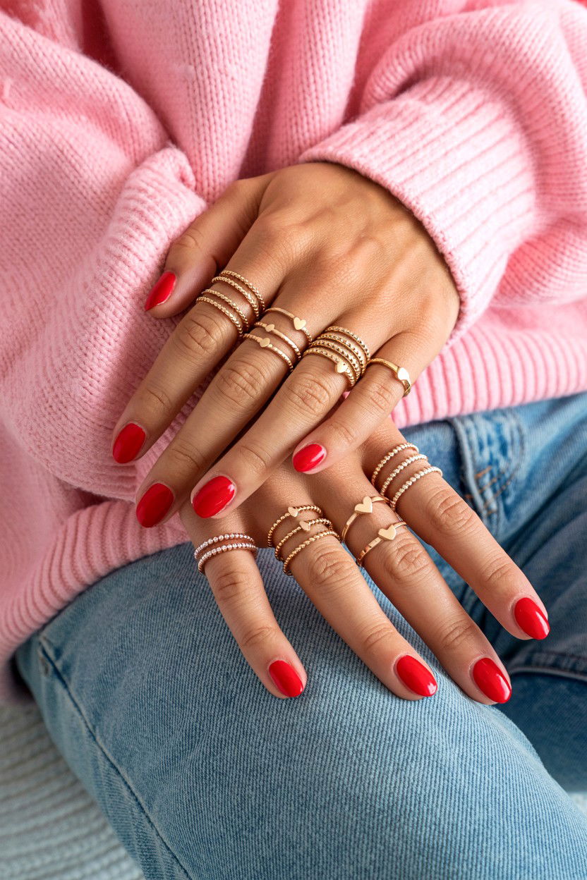 Stackable Rings - 25 Valentine's Day Jewelry Styling Ideas