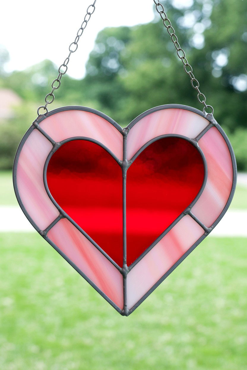 Stained Glass Heart - 25 Valentine's Day Love Sign Ideas