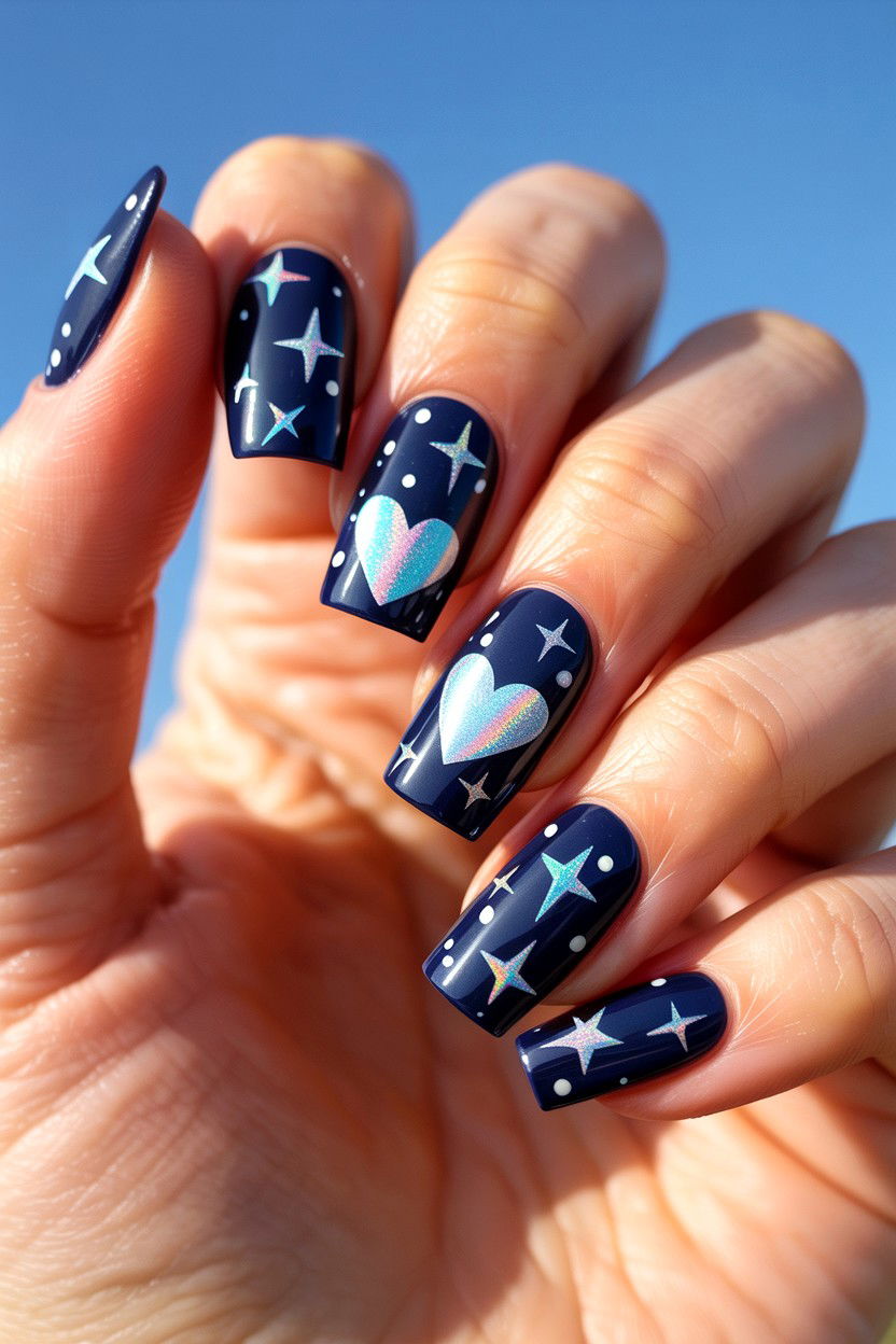 Star Heart Stickers - 25 Valentine's Day Nail Sticker Ideas