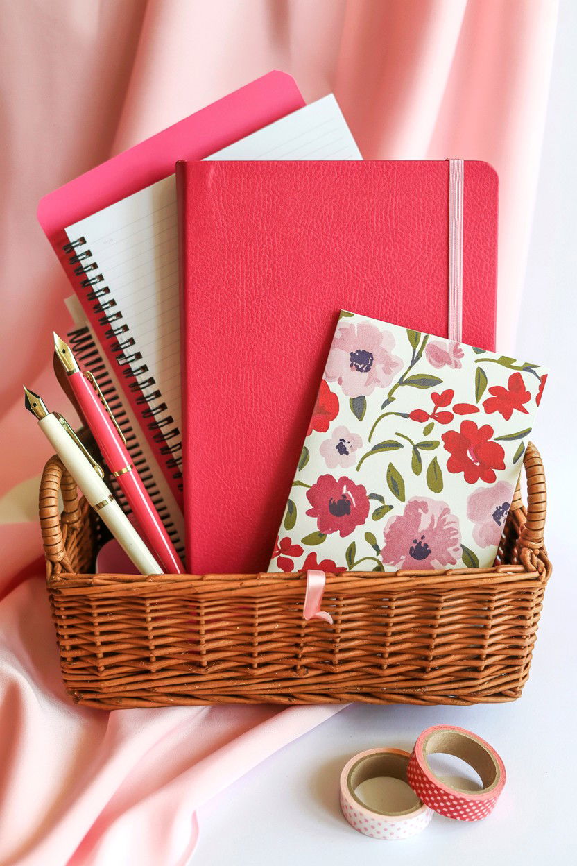 Stationery Gift Basket - 25 Valentine's Day Gift Basket Ideas for Her