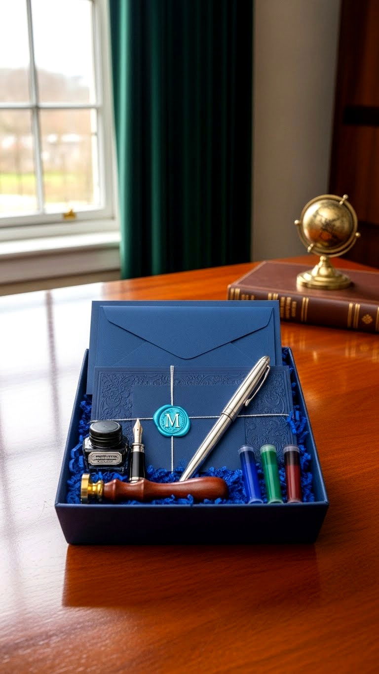 Stationery Gift Basket - 25 valentine's day basket ideas