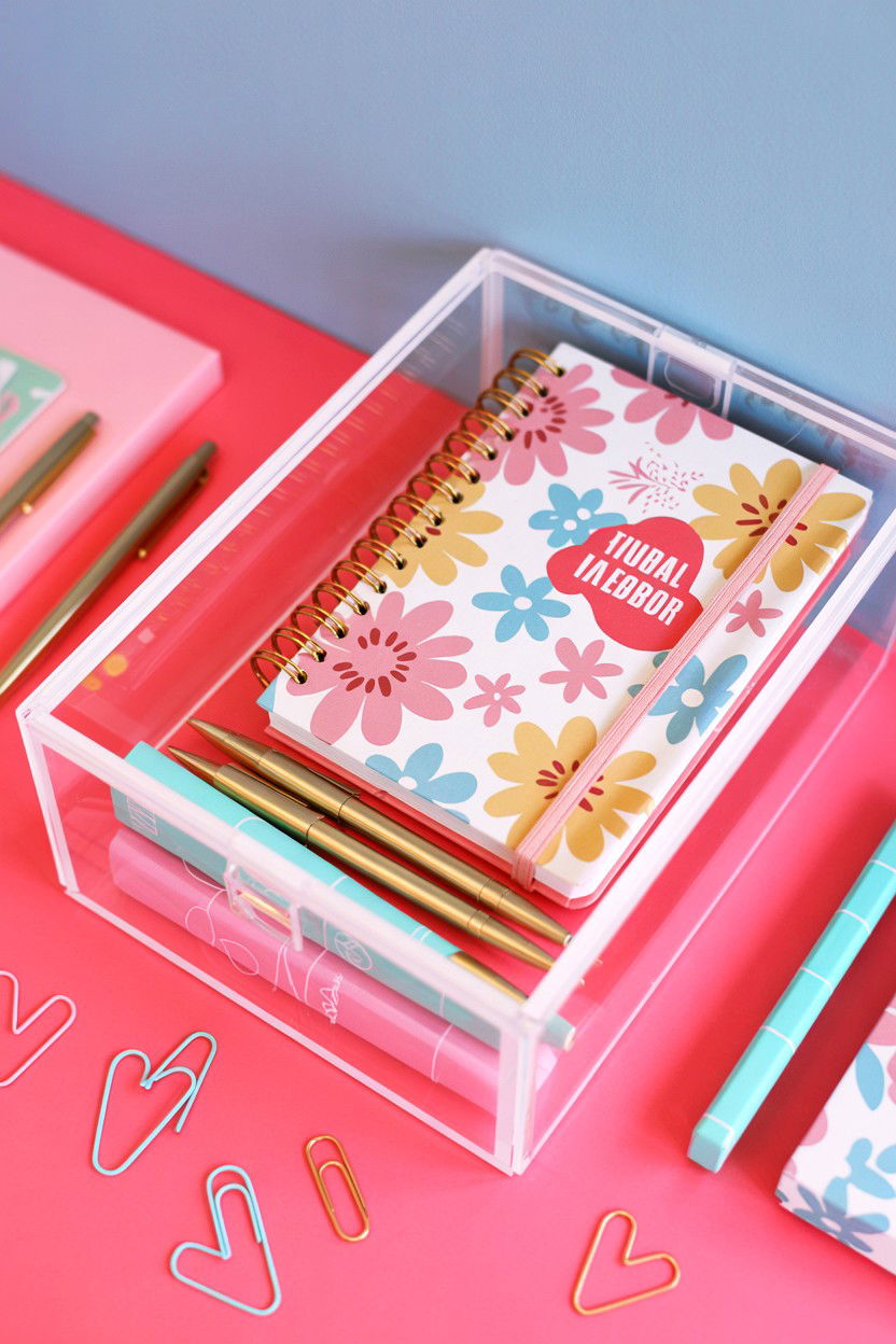 Stationery Gift Box - 25 Valentine's Day Clear Box Ideas