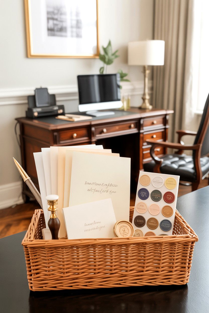 Stationery gift basket - 25 Budget Valentine's Day Gift Basket Ideas